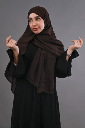 طرحة ليزر بتطريز يدوي