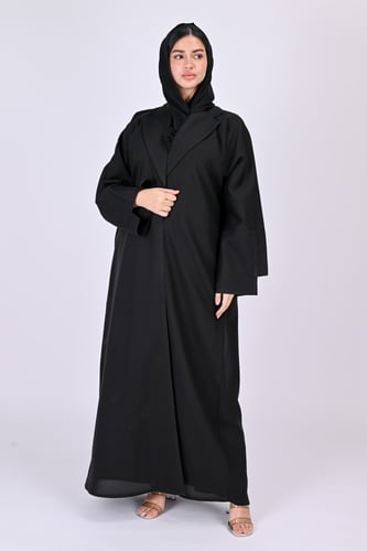 عباية كريب بتطريز اسود