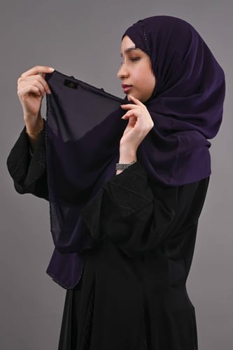 طرحة ليزر بتطريز يدوي