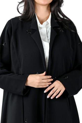 عباية بليزر مبطن بتطريز اسود