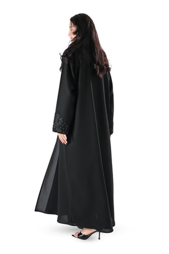 عباية كريب شك يدوي اسود