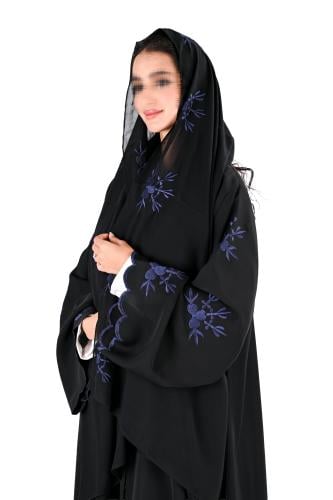 عباية انترنت بتطريز كحلي