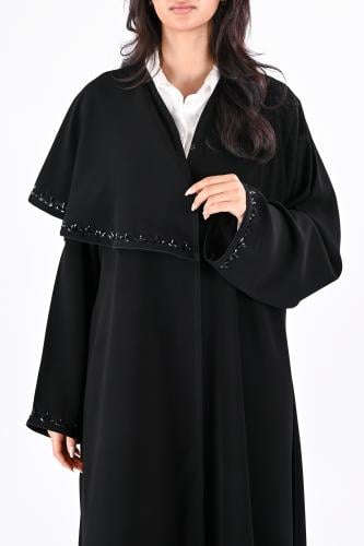 عباية ملكي كلوش شك يدوي اسود