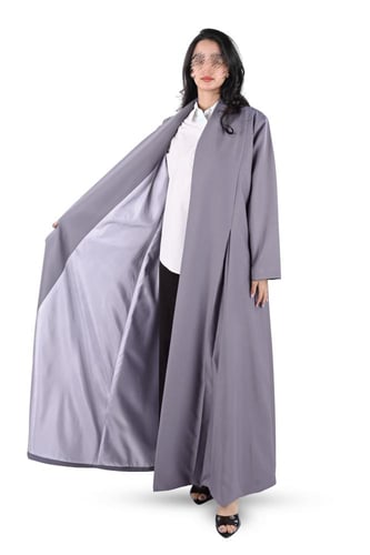 عباية كريب بليزر مبطن سماوي