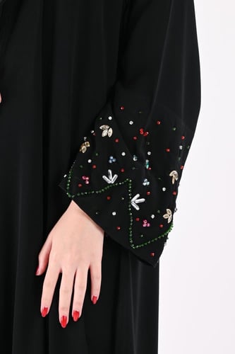 عباية ملكي بتطريز يدوي ملون