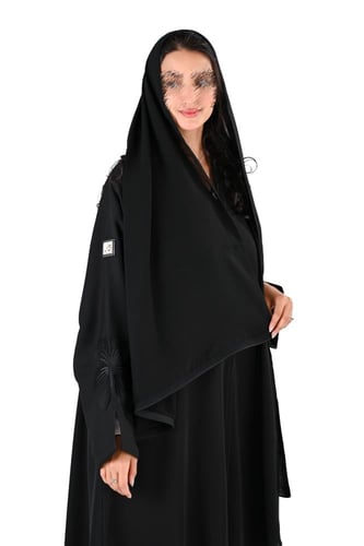 عباية انترنت بتطريز اسود