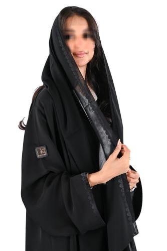 عباية انترنت بتطريز اسود