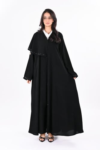 عباية ملكي كلوش شك يدوي اسود