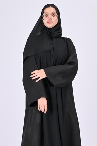 عباية كلوش بتطريز اسود