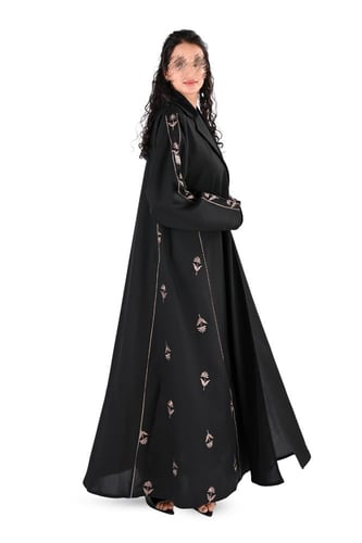 عباية كلوش بتطريز بني