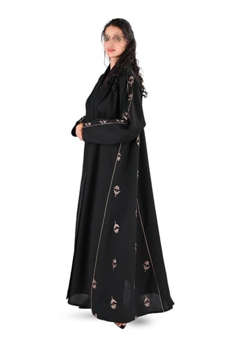 عباية كلوش بتطريز بني