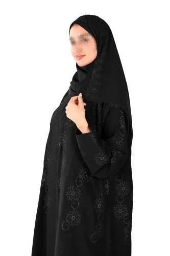 عباية انترنت مع تطريز اسود