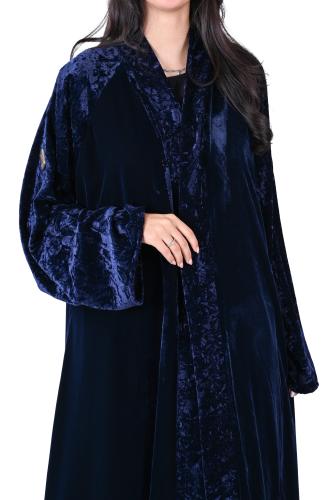 عباية مخمل كلوش كحلي