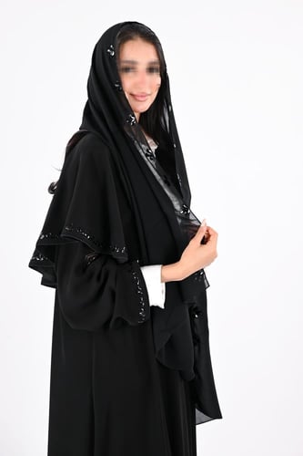 عباية ملكي كلوش شك يدوي اسود