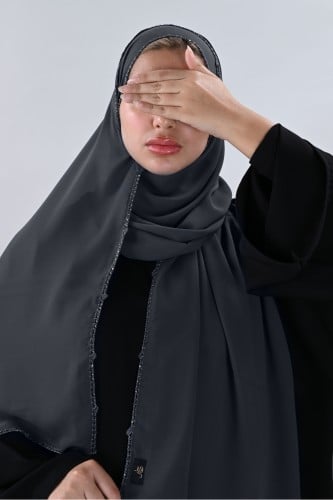 طرحة ليزر بتطريز يدوي