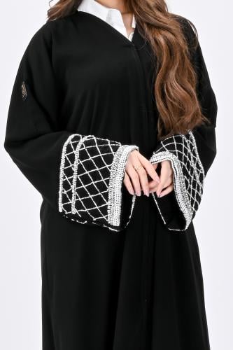 عباية ملكي بتطريز فضي يدوي