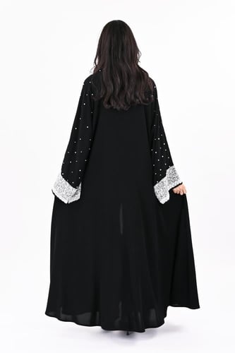 عباية ملكي كلوش شك يدوي فضي