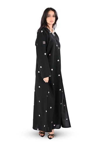 عباية كريب مطرز ملون