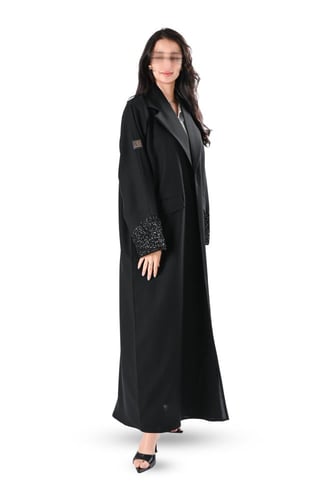 عباية كريب شك يدوي اسود