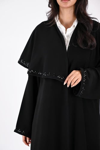 عباية ملكي كلوش شك يدوي اسود