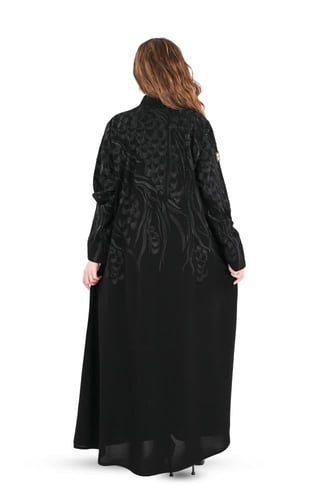 عباية ملكي بتطريز اسود وفصوص