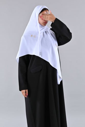 طرحة ليزر بتطريز ذهبي سيفين ونخلة