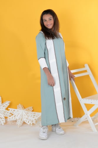 عباية كريب بتطريز بني