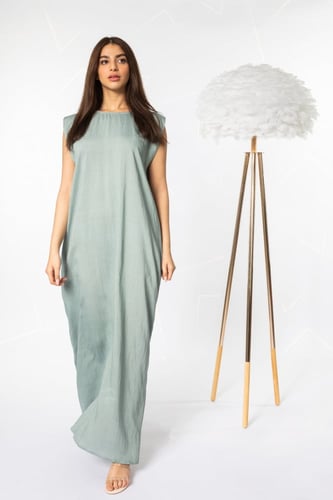 فستان تحت العباية باللون التيفاني