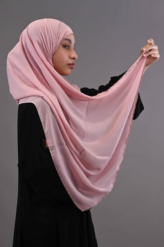 طرحة ليزر بتطريز يدوي