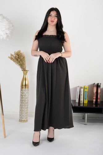 فستان تحت العباية باللون الرمادي