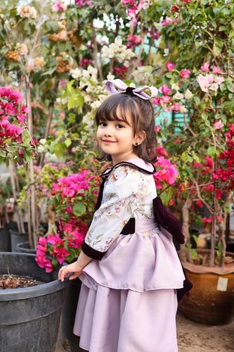 فستان موف بالمخمل