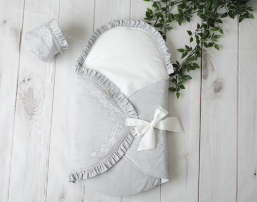 مدس رمادي تطريز بدون قبعه