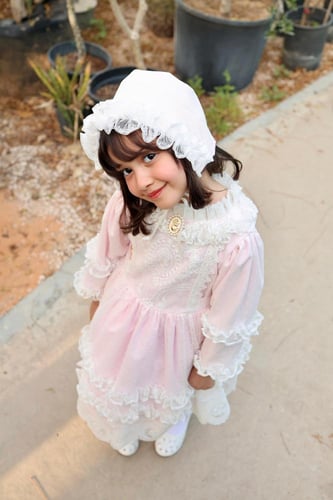 فستان فكتوري وردي تل