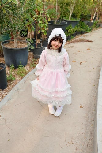 فستان فكتوري وردي تل