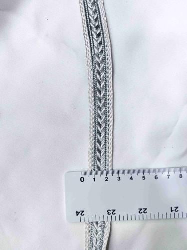 كلفه قفطان مغربي فضي على أبيض لفه 9 متر