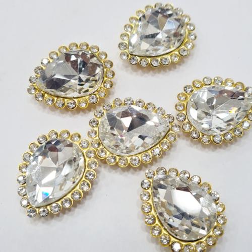 فصوص كريستال بقاعده شكل دمعه مقاس 25×20 ملم