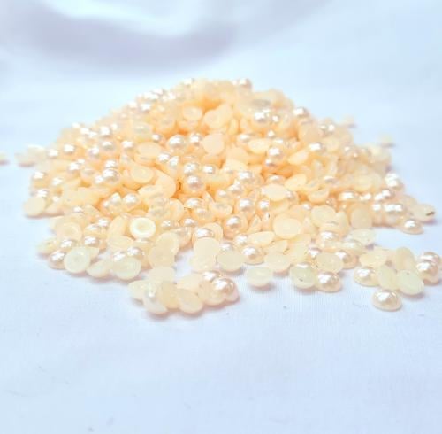لولو نص دائرة بدون اخرام لون خربزي فاتح مقاس 6mm