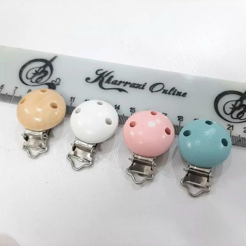 مشبك مصاصة أطفال خشبي عدد 5 قطعه