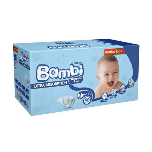 بامبي مقاس ( 3 ) صندوق جامبو العدد 104