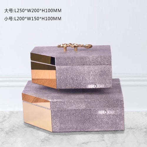 بوكسات ديكور جلد مكونة من قطعتين