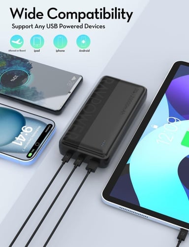 بطارية راف باور بقوة 20 واط بسعة 20000 ملي امبير م...