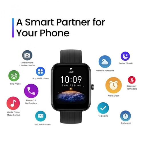 ساعة ذكية أمازفيت بيب 3 برو - أسود