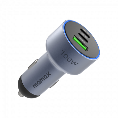 شاحن سيارة موماكس بثلاث منافذ منفذ USB ومنفذين USB...