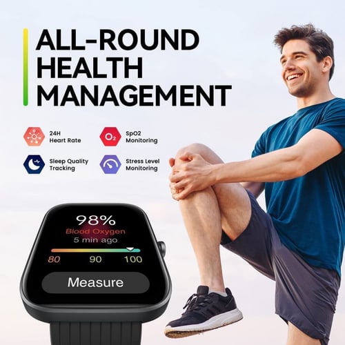 ساعة ذكية أمازفيت بيب 3 برو - أسود