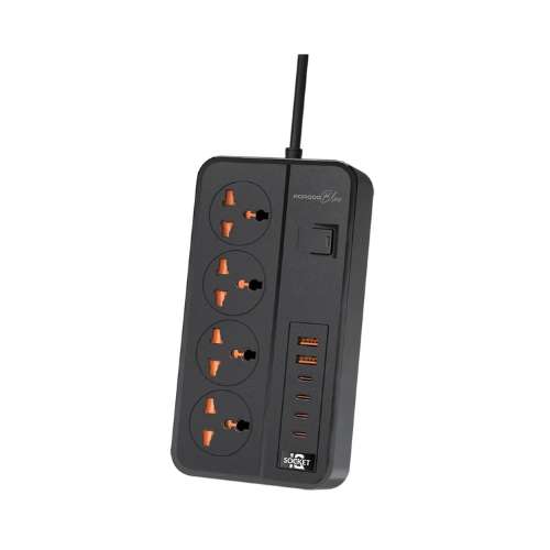 بورودو - توصيلة كهربائية - 4 أفياش - 2 USB-C 4 - U...
