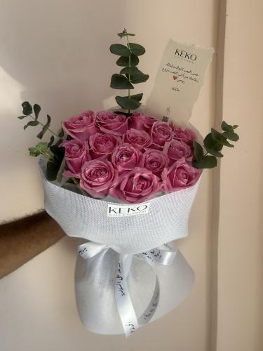 باقة بينك روز دائريه