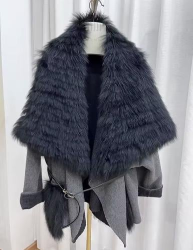 Luxury Fur Shawl Coat
