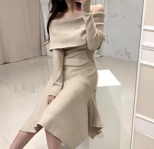 Long Sleeves off shoulder dress