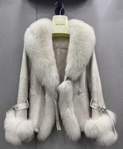 Fox Fur Jacket - Grey Color