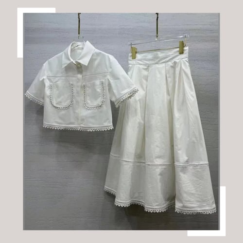 2Pieces Set • Skirt & Top (White)